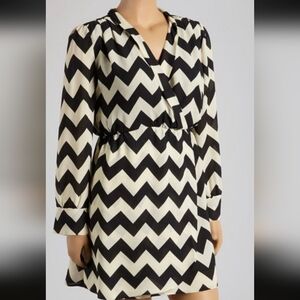 Reborn Black and White Long Sleeve Dress